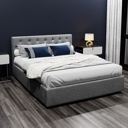 Vila Gas Lift Queen Bed Frame - Grey