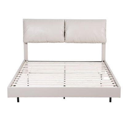 Daylight Double LED Floating Bed Frame - Beige White