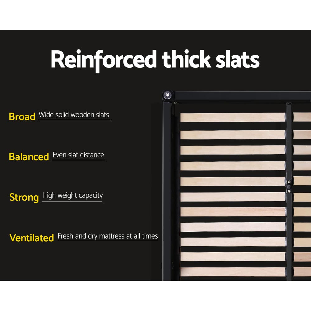 Mila King Bed Frame with 4 Drawers - Charcoal