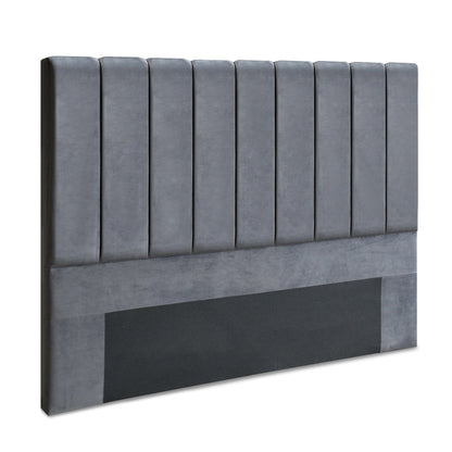 King Size | Sala Velvet Bed Headboard - Grey