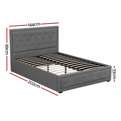 Tiyo Double Gas Lift Bed Frame - Grey