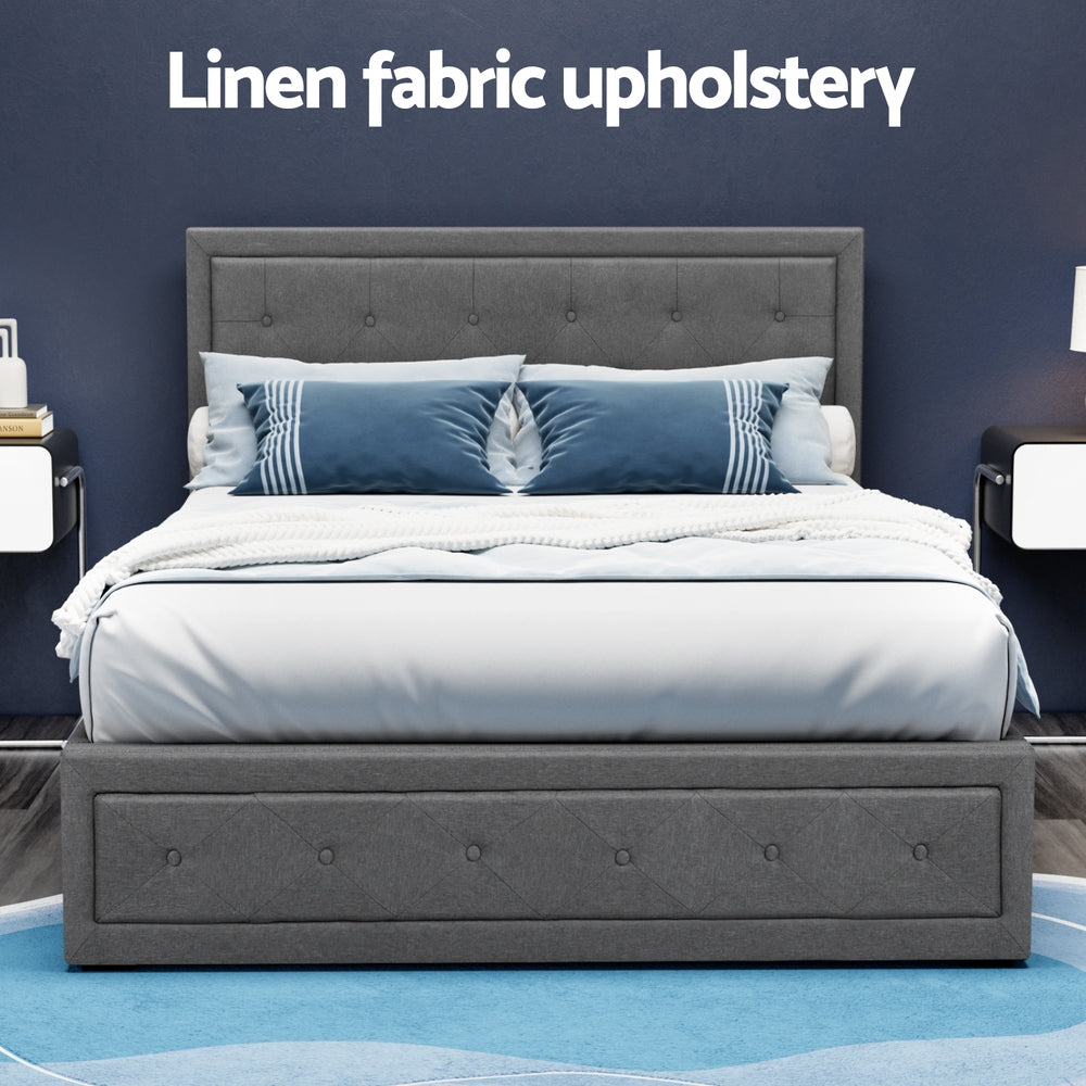 Tiyo Double Gas Lift Bed Frame - Grey