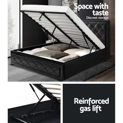 Tiyo Double Gas Lift Bed Frame - Black