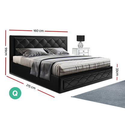 Tiyo Queen Gas Lift Bed Frame - Black