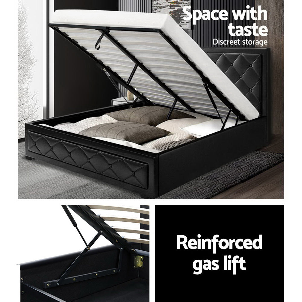 Tiyo Queen Gas Lift Bed Frame - Black