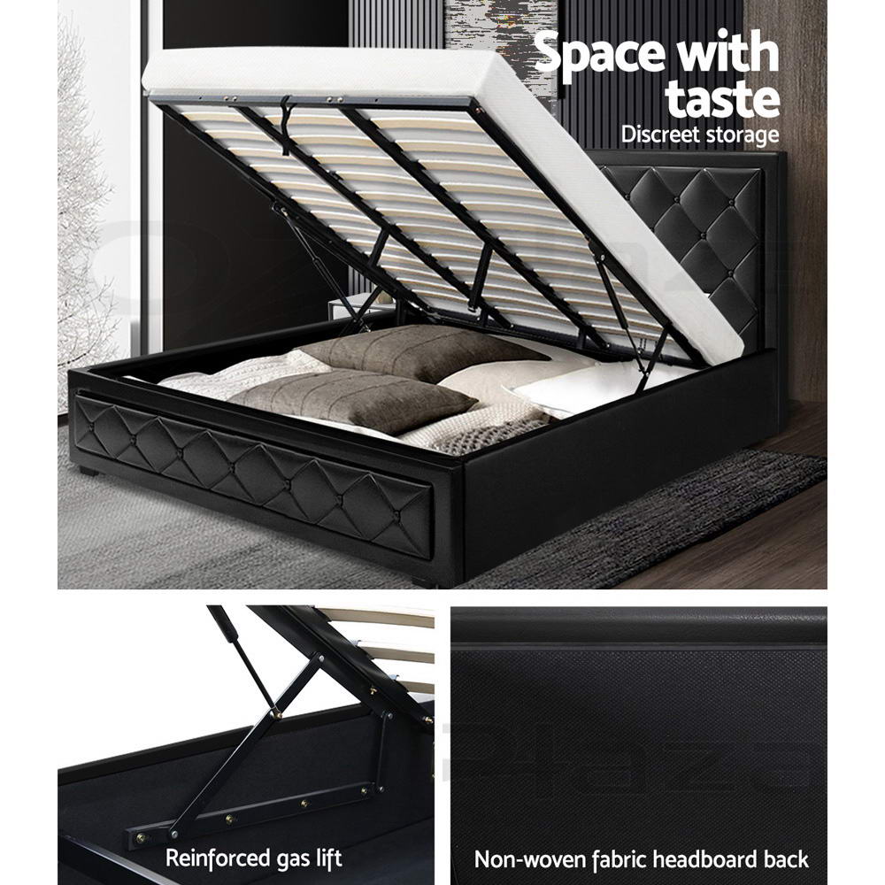 Tiyo King Gas Lift Bed Frame - Black