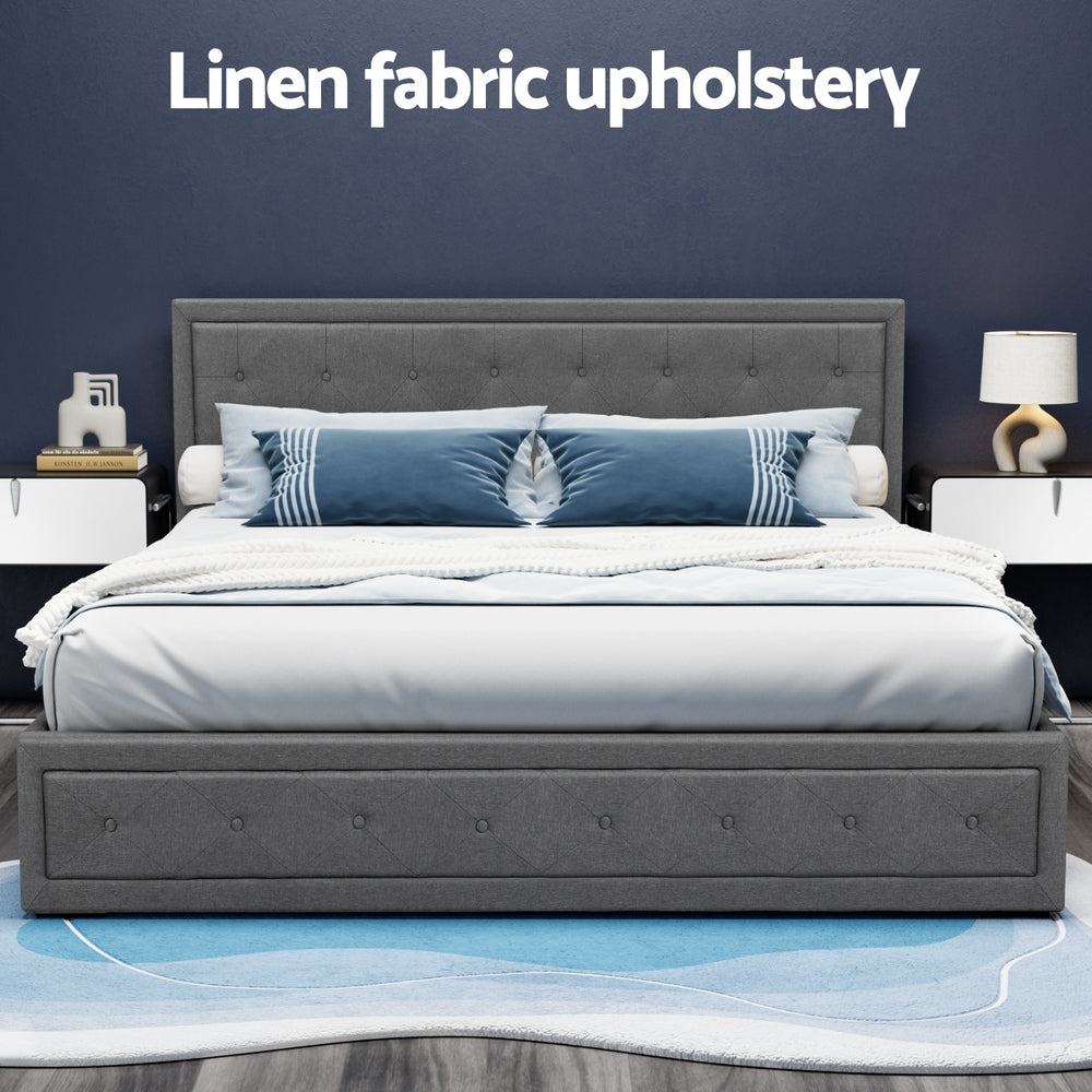 Tiyo King Gas Lift Bed Frame - Grey