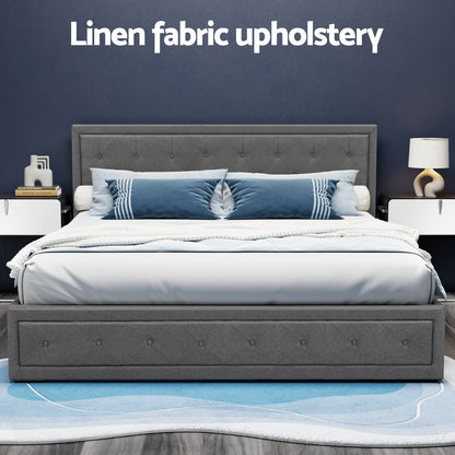 Tiyo King Gas Lift Bed Frame - Grey