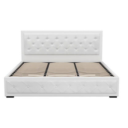 Tiyo King Gas Lift Bed Frame - White