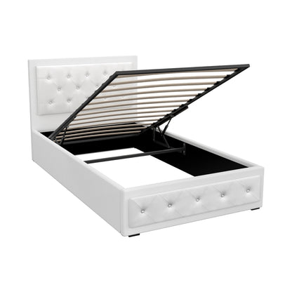 Tiyo King Single Gas Lift Bed Frame - White