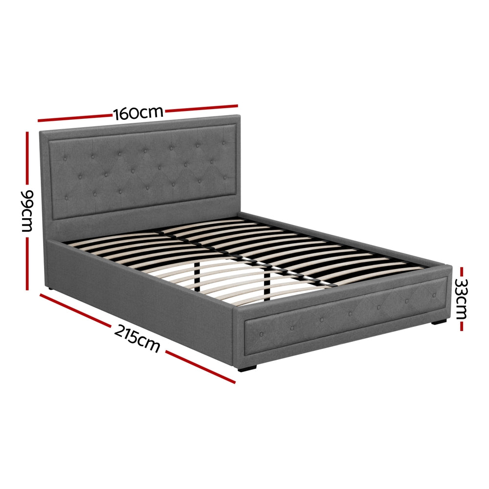 Tiyo Queen Gas Lift Bed Frame - Grey