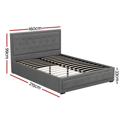 Tiyo Queen Gas Lift Bed Frame - Grey