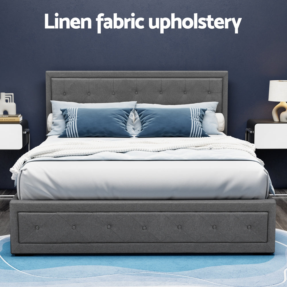 Tiyo Queen Gas Lift Bed Frame - Grey