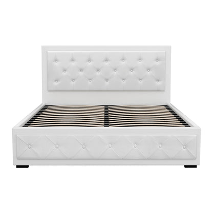Tiyo Queen Gas Lift Bed Frame - White