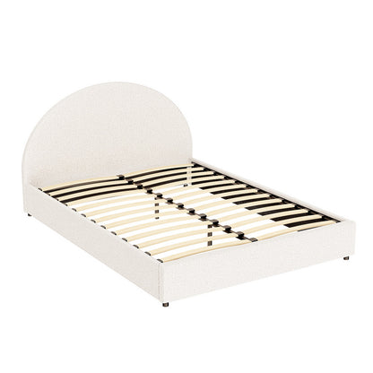 Ella Double Gas Lift Bed Frame - Beige Boucle