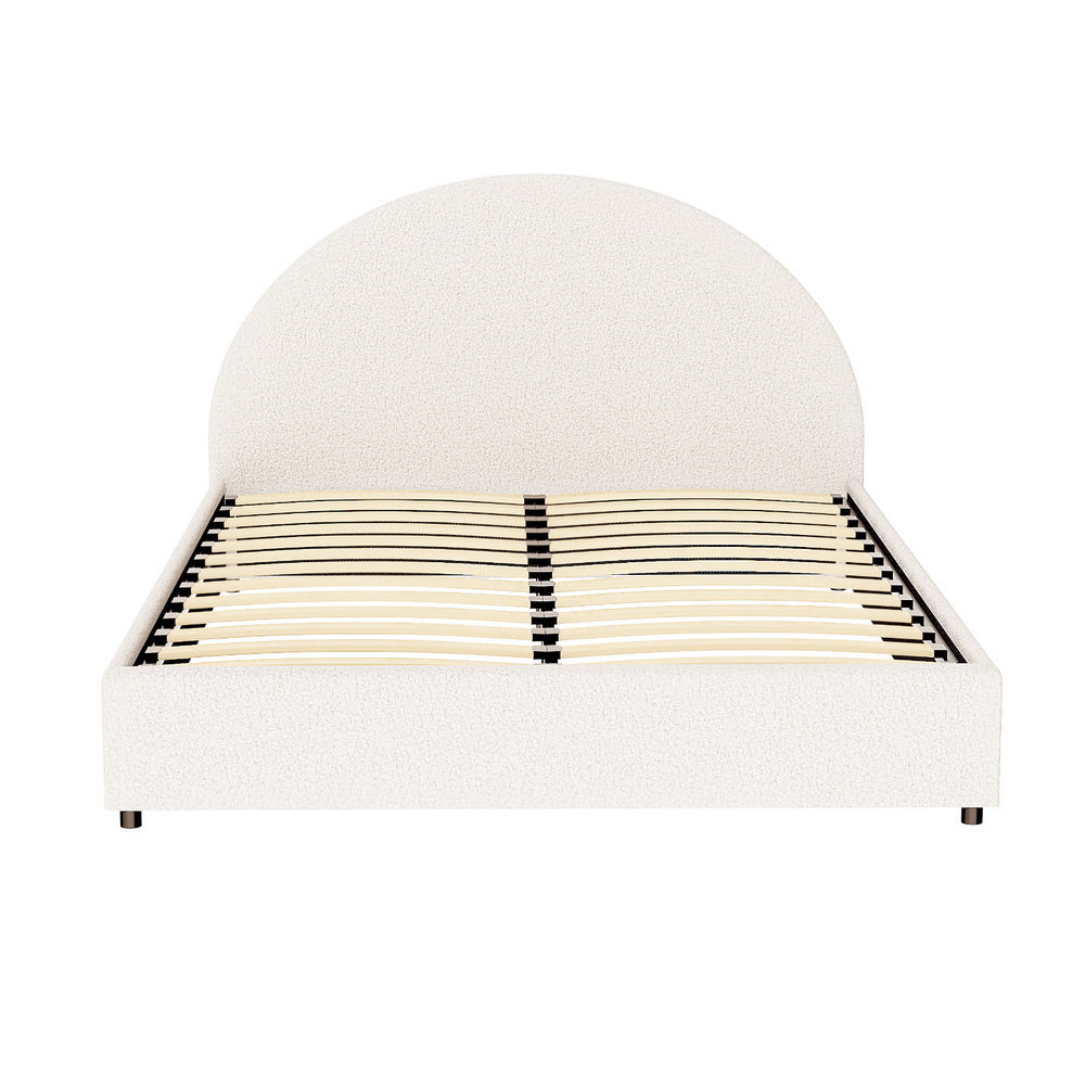 Ella Double Gas Lift Bed Frame - Beige Boucle