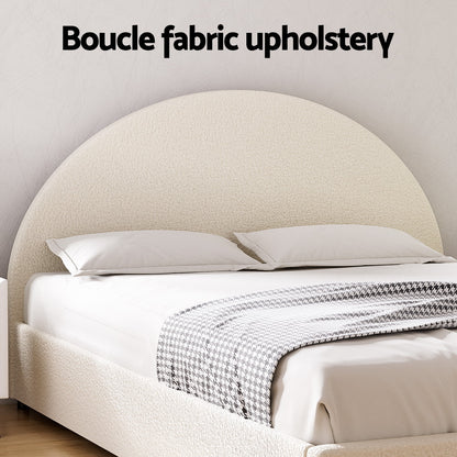 Ella Double Gas Lift Bed Frame - Beige Boucle