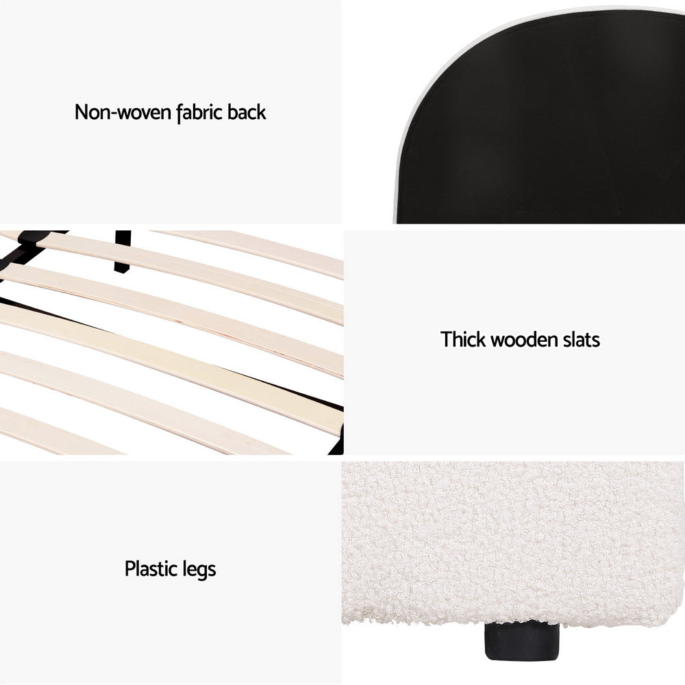 Ella Double Gas Lift Bed Frame - Beige Boucle