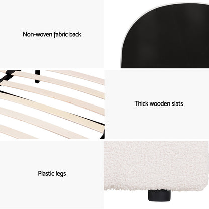 Ella Double Gas Lift Bed Frame - Beige Boucle