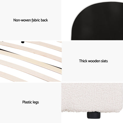 Ella King Single  Gas Lift Bed Frame - Beige Boucle