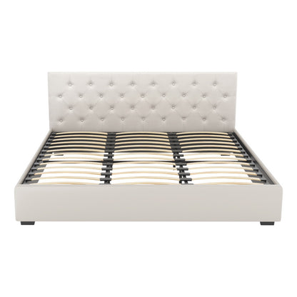Vila King Gas Lift Bed Frame - Beige