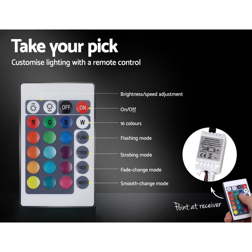 Lumi King Single LED Gas Lift Bed Frame - Black