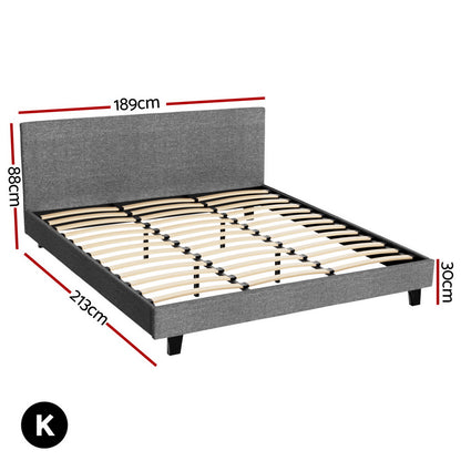 Neo King Bed Frame - Grey