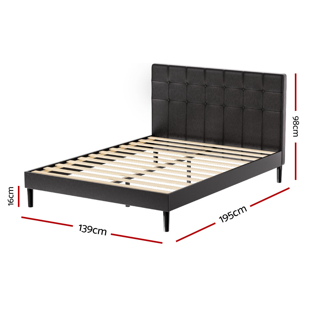 Ravi Double LED Bed Frame - Black