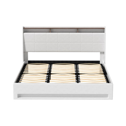 Sunset King LED Gas Lift Bed Frame - White
