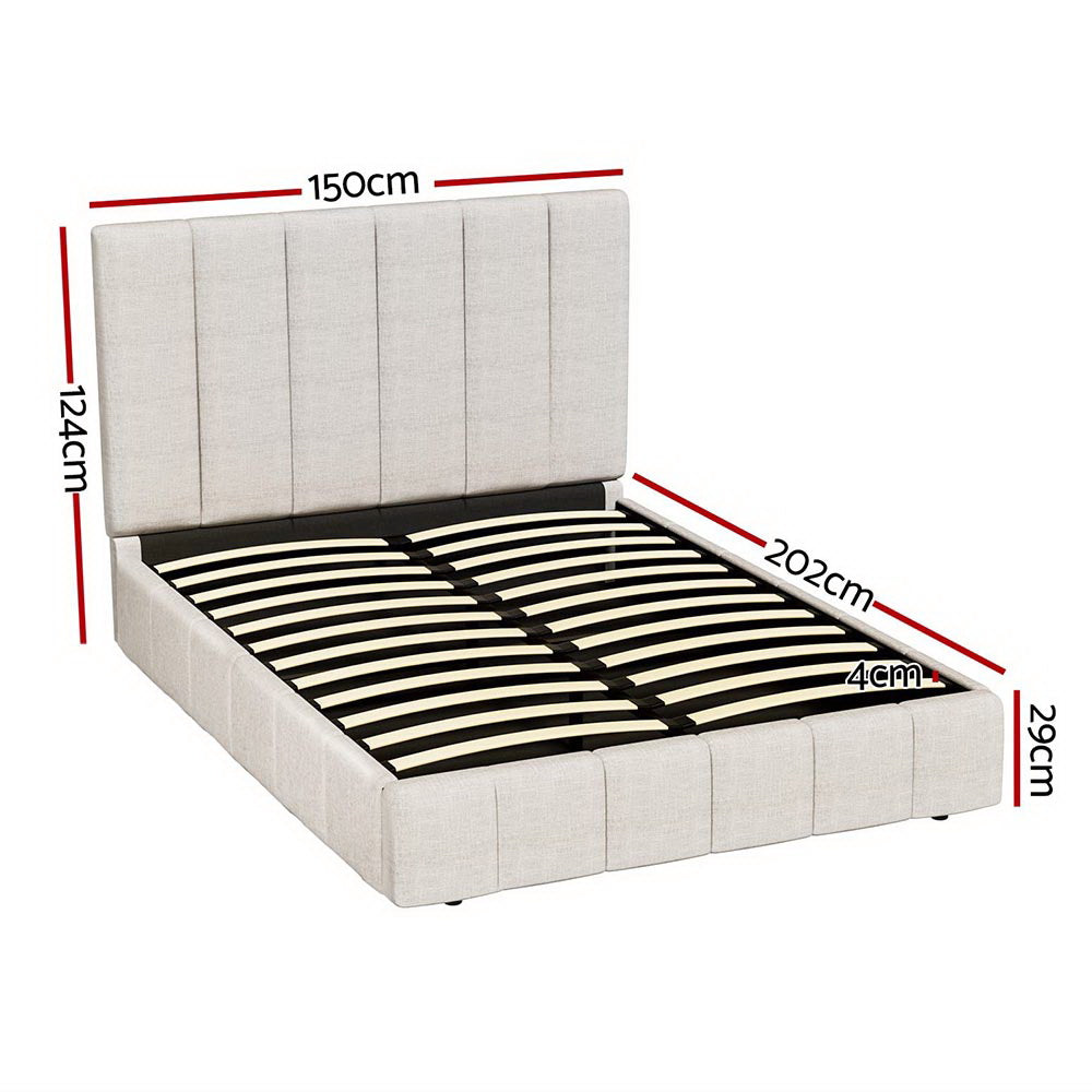 Tette Double Bed Frame - Beige