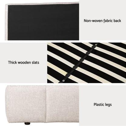 Tette Double Bed Frame - Beige