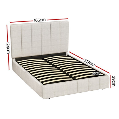 Tette Queen Bed Frame - Beige