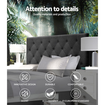 Double Size | Cappi Bed Headboard - Charcoal