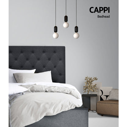 Double Size | Cappi Bed Headboard - Charcoal