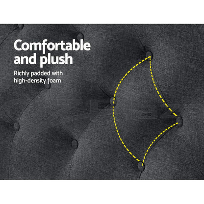 King Size | Cappi Bed Headboard - Charcoal