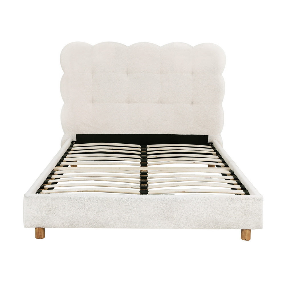 Cloud King Single Bed Frame - White Boucle