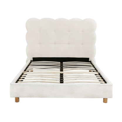 Cloud King Single Bed Frame - White Boucle