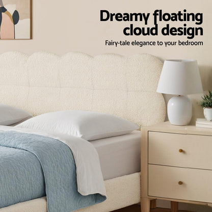 Cloud King Single Bed Frame - White Boucle