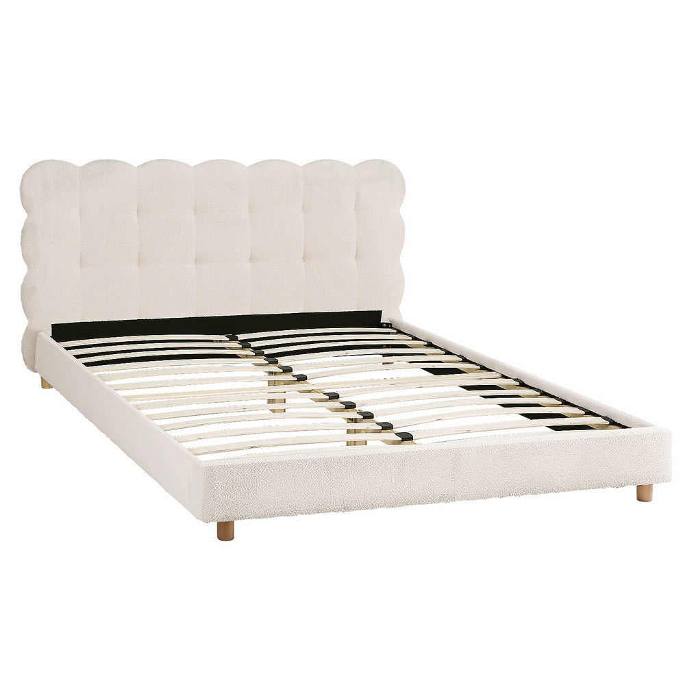 Cloud Queen Bed Frame - White Boucle