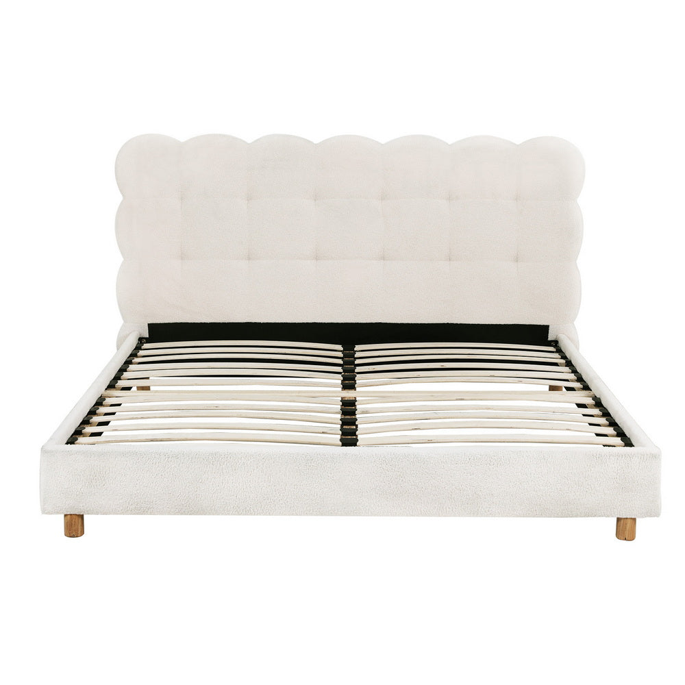 Cloud Queen Bed Frame - White Boucle