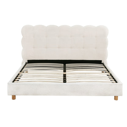 Cloud Queen Bed Frame - White Boucle