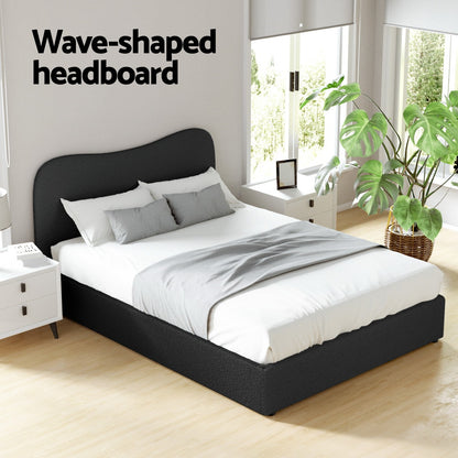 Dara Double Bed Frame - Boucle Black