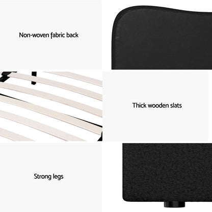 Dara Double Bed Frame - Boucle Black