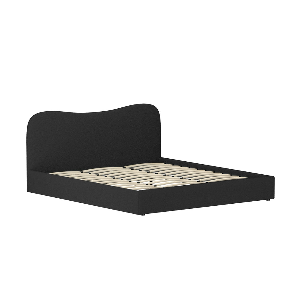 Dara King Bed Frame - Black Boucle