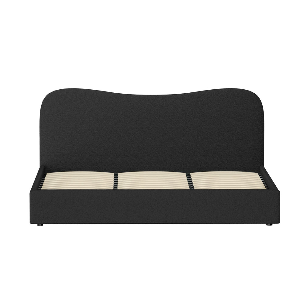 Dara King Bed Frame - Black Boucle