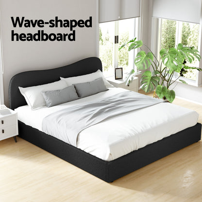 Dara King Bed Frame - Black Boucle