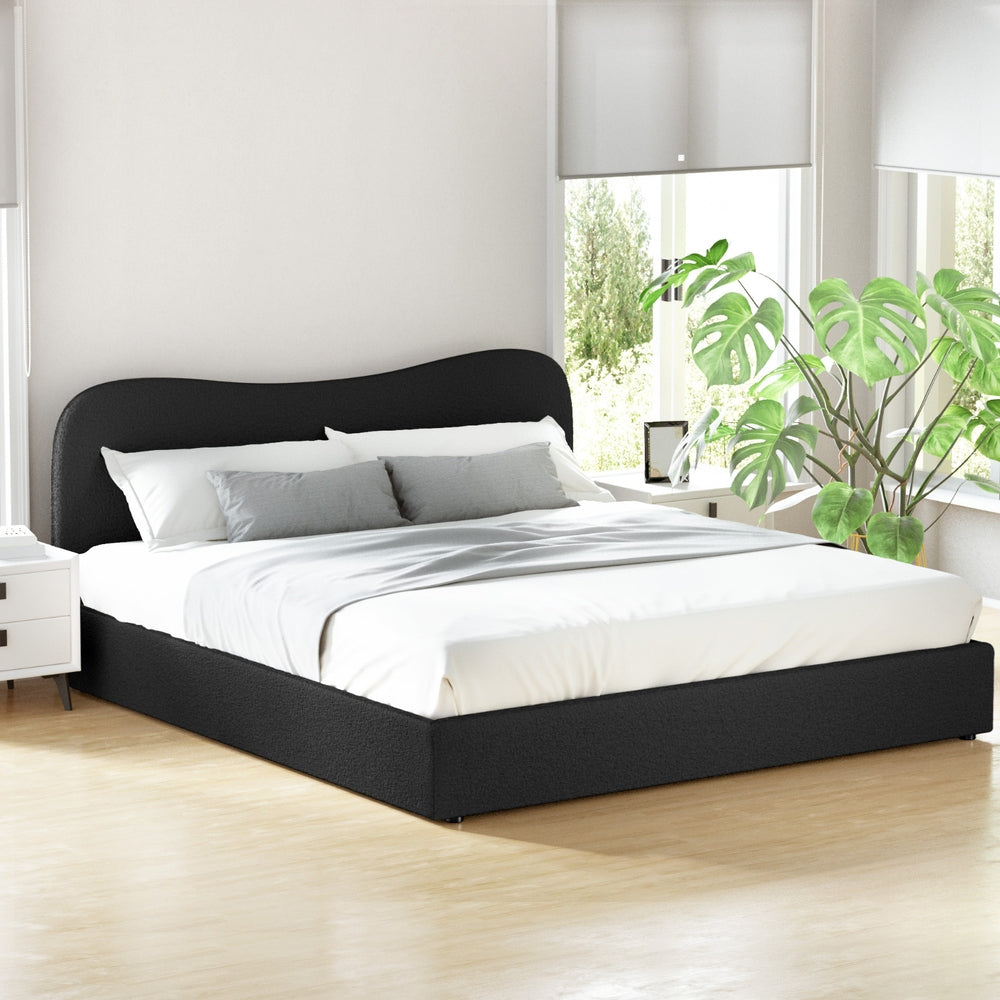 Dara King Bed Frame - Black Boucle