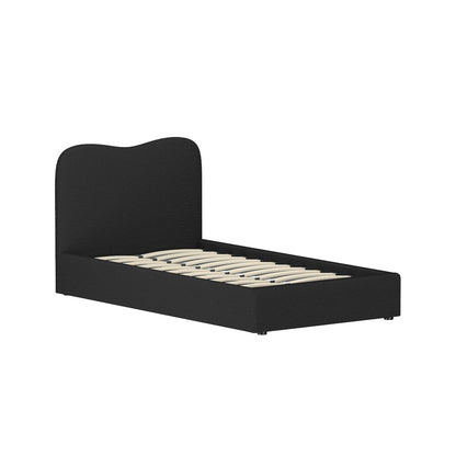 Dara King Single Bed Frame - Black Boucle