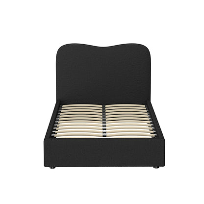 Dara King Single Bed Frame - Black Boucle