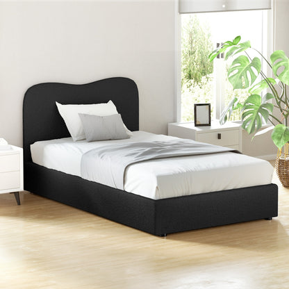 Dara King Single Bed Frame - Black Boucle